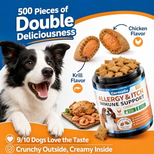 Carmelie Dog Allergy Chews 500, dogitch is Human Grade Itch Immune Support