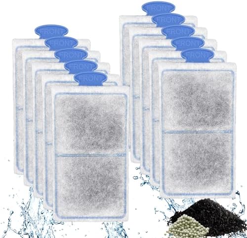 driamor 10 Pack PF-S Fish Tank Filter Cartridges Compatible with PF10 Power Filters Small Fish Tank Filters Cartridge Thickened Cotton with Zeolite Aquarium Filter Cartridge Replacement