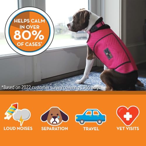 ThunderShirt for Dogs Calming Anxiety Vest, Medium, Fuchsia Sport