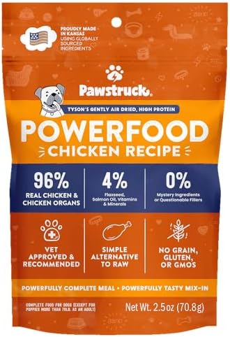 Pawstruck Air Dried Dog Food with Real Chicken, Grain Free, Made in USA, Non-GMO, Vet Recommended, High Protein Limited Ingredient Full-Feed, All Breeds & Ages, 2.5oz Trial Bag