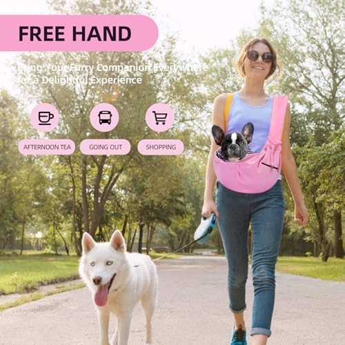 Adjustable Dog Sling Carrier with Pocket, Puppy Carrier for Small Dog & Cat