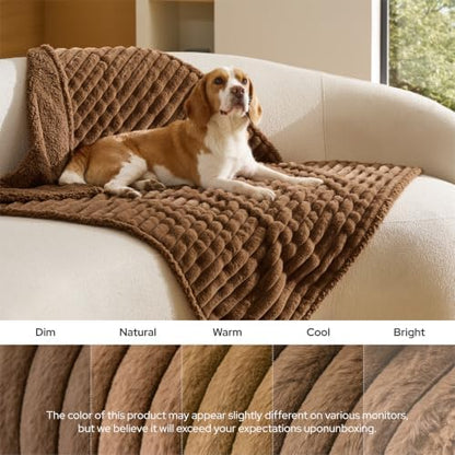 Bedsure ComfyFleece™ Waterproof Dog Blankets for Large Dogs,50x60