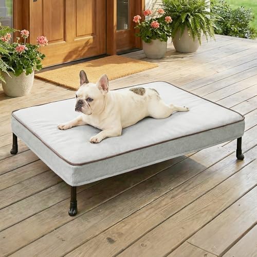 Veehoo Cooling Elevated Dog Bed with Washable & Waterproof Padded Cover