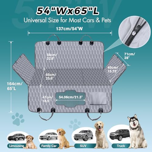 Chumajor L Back Seat Extender for Dogs,Hard Bottom,Waterproof,400 lb,Grey