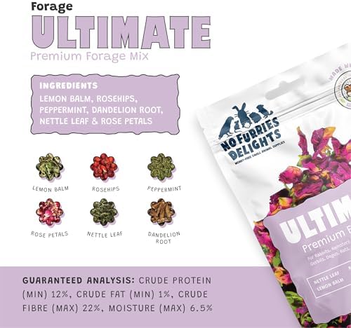 Forage Mix,100% All Natural Botanical Herb Treat for Rabbit Hamster Guinea Pig Chinchilla Chicken Gerbil Degu & Other Small Animals (Ultimate Forage Mix 30g)