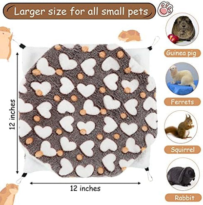Boao 2 Pcs Guinea Pig Rat Hammock for Pet, Purple, Coffee, Heart Pattern