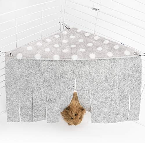 Niteangel Fleece Forest Corner Curtain Hideout Fun Hiding Spot for Ferrets Chinchillas Hedgehogs Dwarf Rabbits Guinea Pigs Syrian Hamster Rats (Gray)