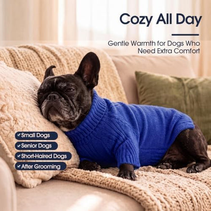 IECOii XXL Dog Sweater,Thermal Knit Turtleneck Big Dog Sweater with Sleeve