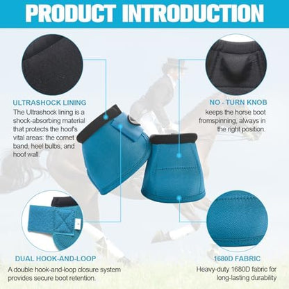 Horse Bell Boots for Outdoor Sports (Pacific, XL)