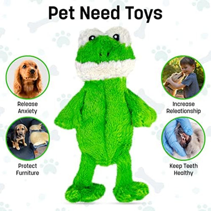 FGA MARKETPLACE Frog-Grey Rabbit-Duck Flat NO Stuffing NO Squeak Plush Dog Toy, Funny Style Will Entertain Your Pet for Hours, Recommended for Small and Medium Dog 21 INCH Long