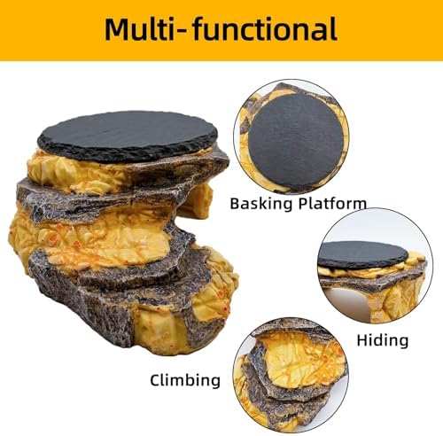 Reptile Basking Platform Gecko Hide Juvenile Beared Dragon Tank Accessories