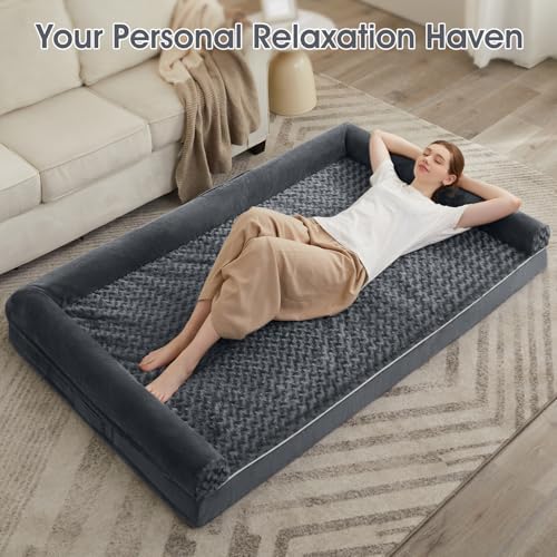 BFPETHOME Orthopedic Washable Human Dog Bed for Adult & Dog Cozy Sleep