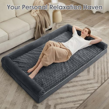 BFPETHOME Orthopedic Washable Human Dog Bed for Adult & Dog Cozy Sleep