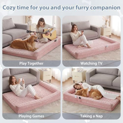 BFPETHOME Orthopedic Washable Dog Bed, Sleeping Couch for Large Senior Dogs