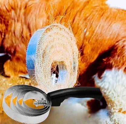 2Pcs Stainless Steel Curry Comb Horse Brush 4 Rings Rubber Horse Curry Comb for Cow Sheep Dog Goat Horse Brush Supplies