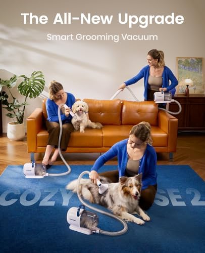 oneisall Dog Grooming Vacuum Kit, 15000Pa, 6 Grooming Tools