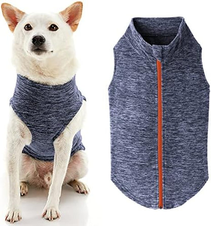 Gooby Zip-Up Fleece Dog Sweater, Gray Wash, 2X-Large