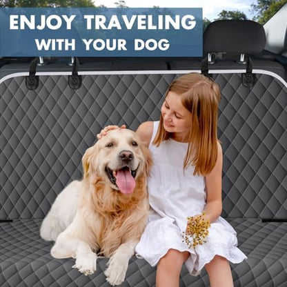 Waterproof Dog Backseat Cover for Cars, Non-Slip Pet Seat Protector, Grey