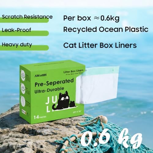 14 Pack Large Cat Litter Box Liners 37"x16", Heavy‑Duty Litter Bags