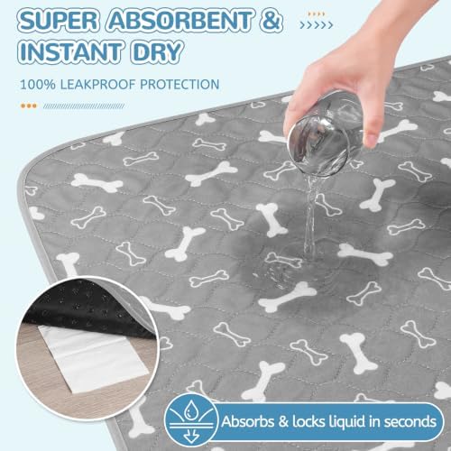 Washable Pee Pad for Dogs, 2 Pack Large Reusable Puppy Pads, 36"x48"