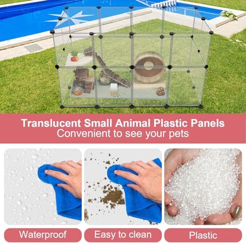 VISCOO 24 Panels Small Animals Playpen,48"x24"x28" Transparent Pet Playpen