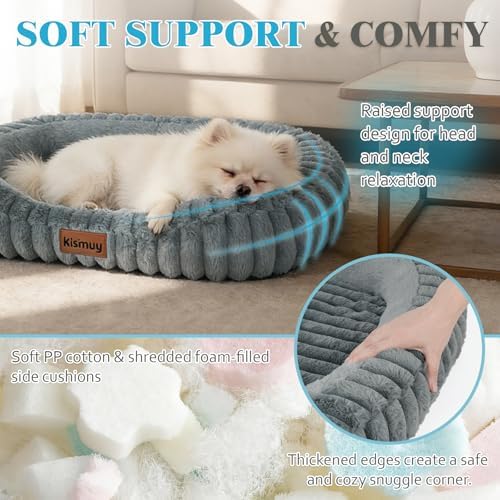 Orthopedic Dog Bed, Memory Foam Bolster Bed for Large Dogs