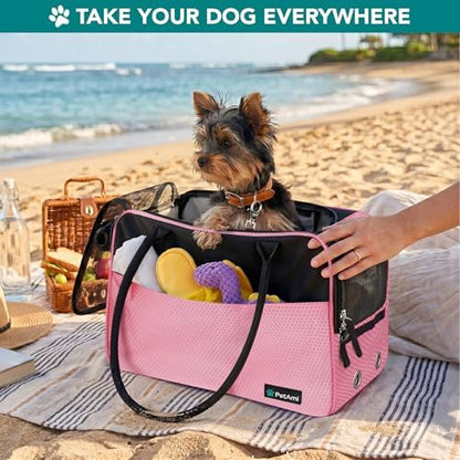 PetAmi Small Dog Purse Carrier with Pockets, Airline Approved, Pink
