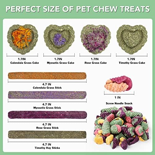 Rabbit Chew Toys Teeth Timothy Hay Sticks, Guinea Pig Chew Treats Toys