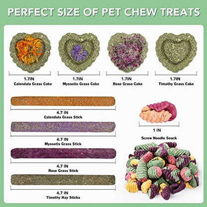 Rabbit Chew Toys Teeth Timothy Hay Sticks, Guinea Pig Chew Treats Toys