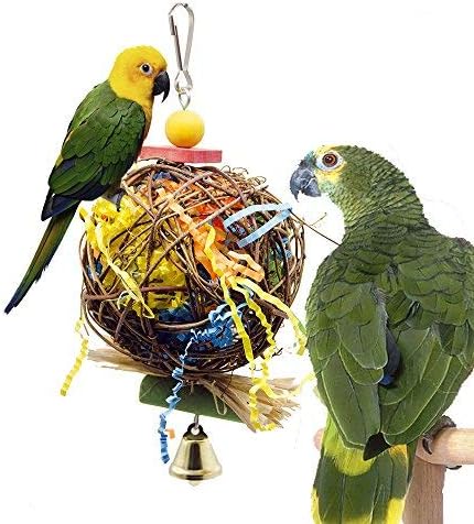2 Pack Bird Cage Hanging Chewing Toy, Bird Shredding Toys for Parrots