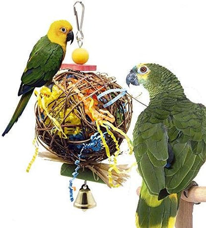 2 Pack Bird Cage Hanging Chewing Toy, Bird Shredding Toys for Parrots
