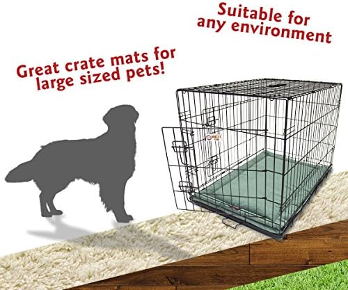 Majestic Pet Dog Crate Mat - Machine Washable Soft Plush Pet Bed Pad for Crates & Kennels | USA Crafted | 42"x26" Villa Azure