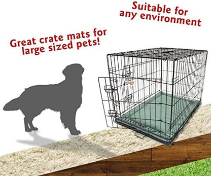 Majestic Pet Dog Crate Mat - Machine Washable Soft Plush Pet Bed Pad for Crates & Kennels | USA Crafted | 42"x26" Villa Azure