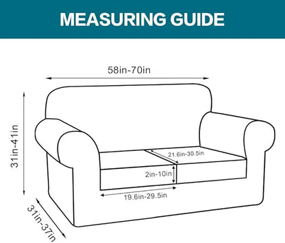 Turquoize 3 Piece Sofa Covers for 2 Cushion Couch Sofa Slipcover Soft Couch Cover for Dogs-Washable Sofa Furniture Covers with 2 Individual Cushion Covers,(Loveseat, Bronze Green)