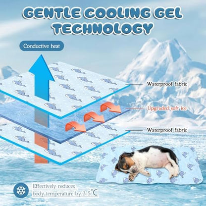 Nuanchu Pet Cooling Mat, Whale, 11.81 x 19.69 Inches, 1 Pcs