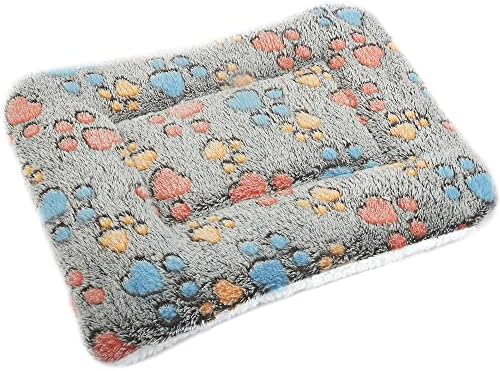 Small Animal Bed Mat, Soft & Warm, Suitable for Guinea Pig, Hamster, Rabbit, Rat and Bearded Dragon (X-Large(13.3''x9.4''), Footprint Grey)