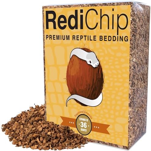 RediChip Reptile Bedding Loose Medium Coconut Chip 36 Quart Coco Husk Substrate Mulch for Snake Habitat, Ball Python Terrarium, Turtle Tanks, Tortoise Enclosure