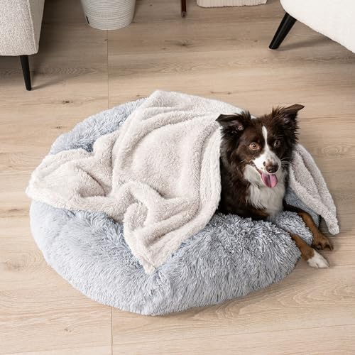PetAmi Soft Plush Sherpa Dog Blanket for Pet Cat, Small 24x32, Beige