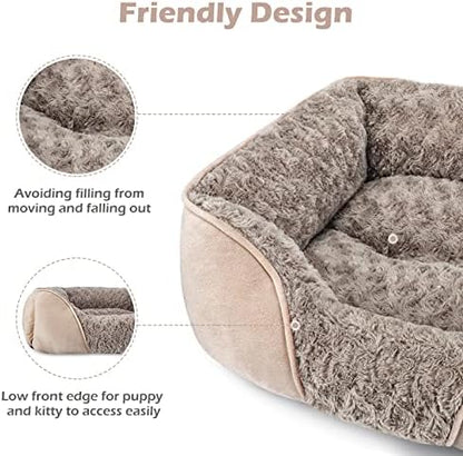 INVENHO X-Large Dog Bed for Large Medium Small Dogs Rectangle Washable Dog Bed, Orthopedic Dog Bed, Soft Calming Sleeping Puppy Bed Durable Pet Cuddler with Anti-Slip Bottom XL(35"x25"x10")