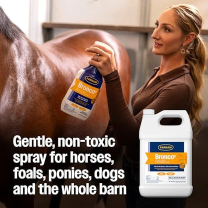 Farnam Bronco E Fly Spray for Horses, Dogs & Premises 128 oz Refill