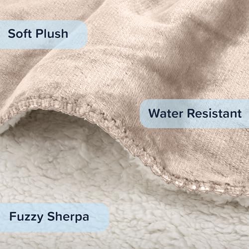 PETMAKER Water-Resistant Dog Blanket, Tan, 60” x 80”