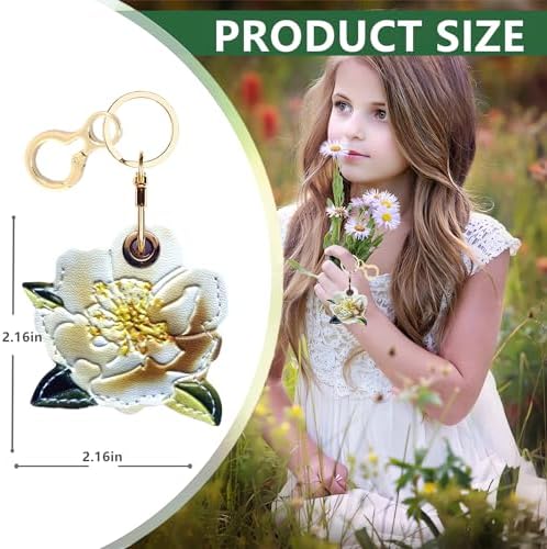BORKUANA PU Leather Keychain Holder Protective Case Compatible with AirTag