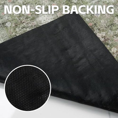 Cat Litter Mat Litter Trapping Mat, 40"x30" Waterproof Urine Proof Litter Box Mat Catcher Mat Non-Slip Washable for Kitty Kitten, Green