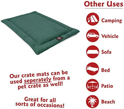 Majestic Pet Dog Crate Mat - Machine Washable Soft Plush Pet Bed Pad for Crates & Kennels | USA Crafted | 36"x23" Villa Marine