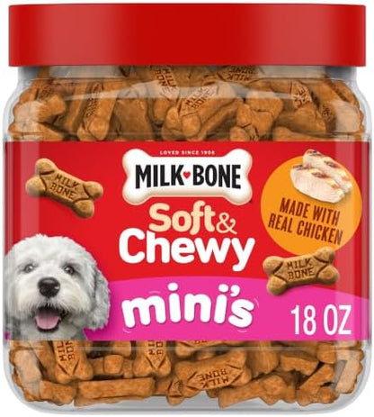 Milk-Bone Soft & Chewy Mini's Dog Training Treats, 18 oz Canister