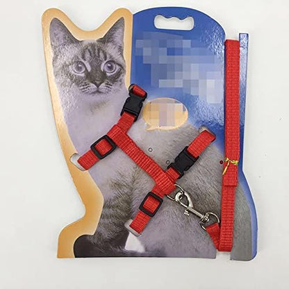 2 Pcs Adjustable Bunny Rabbit Harness with Leash Cat Puppy Walking Harness Leash Pet Harness Leash for Pigs Hamster Small Animals Red and Blue