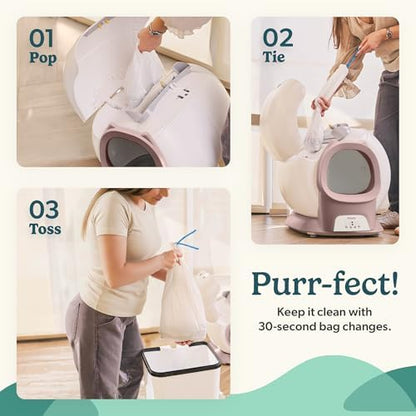 Petcove PurrTek Automatic Litter Box Self Cleaning 5GHz Wi-Fi, Odor Control