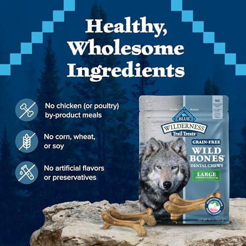Blue Buffalo Wilderness Large Dog Dental Chews, Grain-Free, 10 oz