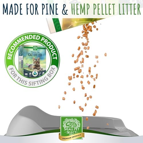 Small Pet Select Sifting Cat Litter Box, with Scoop & 5 Pee Pads
