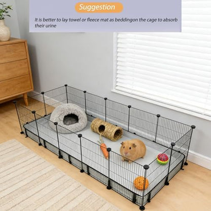 DZWLKJ Guinea Pig Cage Liner Tarp Bottom Waterproof and Washable Base Also for Rabbits, Bunny, Chinchesillas, Hedgehog, Ferrets and Other Small Animals(24x60 inches)